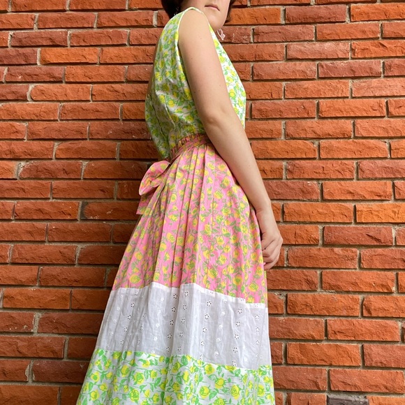 Vintage Lily Pulitzer floral colour block dress - Picture 8 of 16